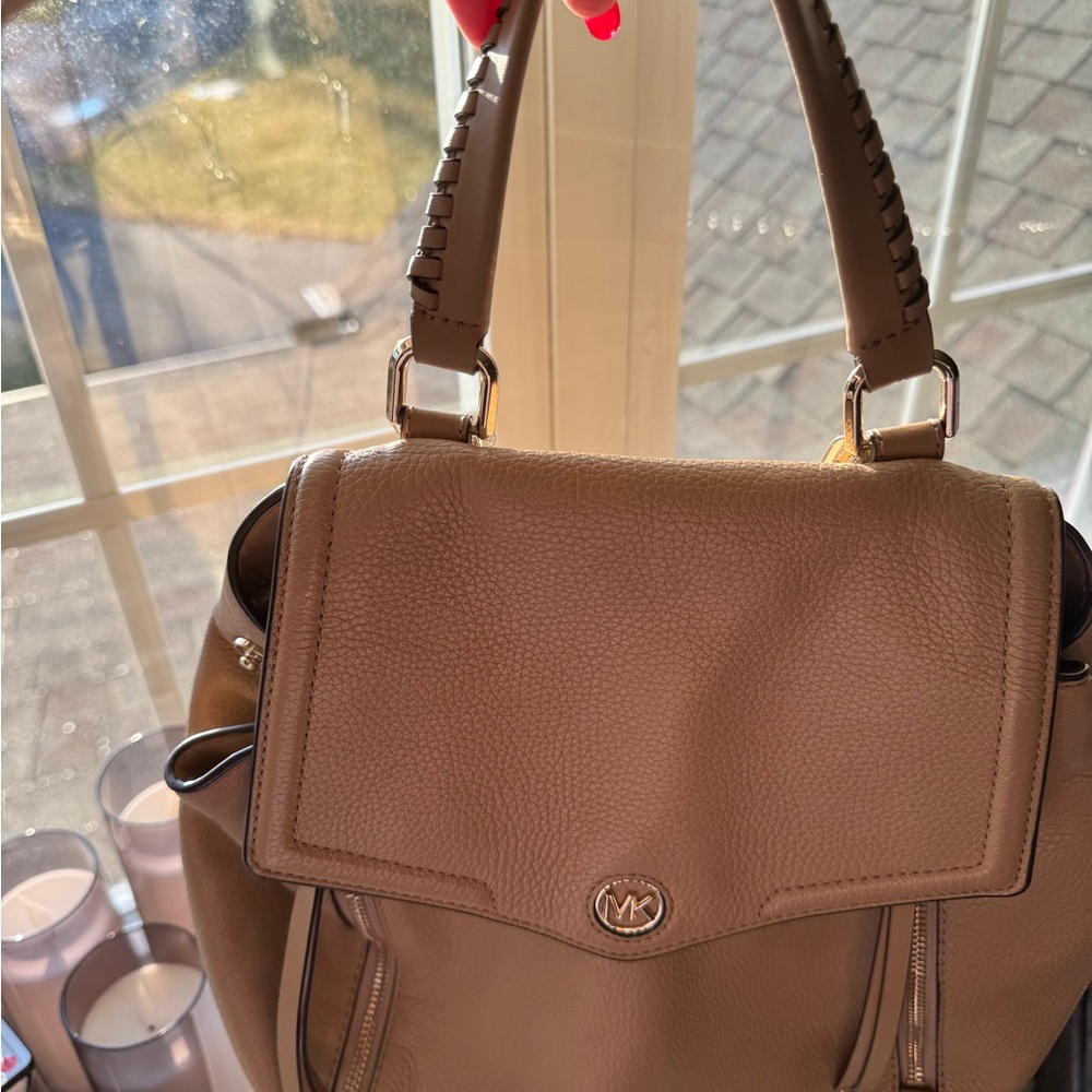 Micheal Kors  Tan Leather Backpack - Picture 2 of 16